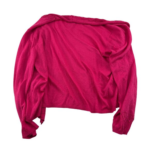 Ruby Rd. Womens Large Open Front Cardigan Sweater Pink Acrylic Blend - Picture 4 of 4